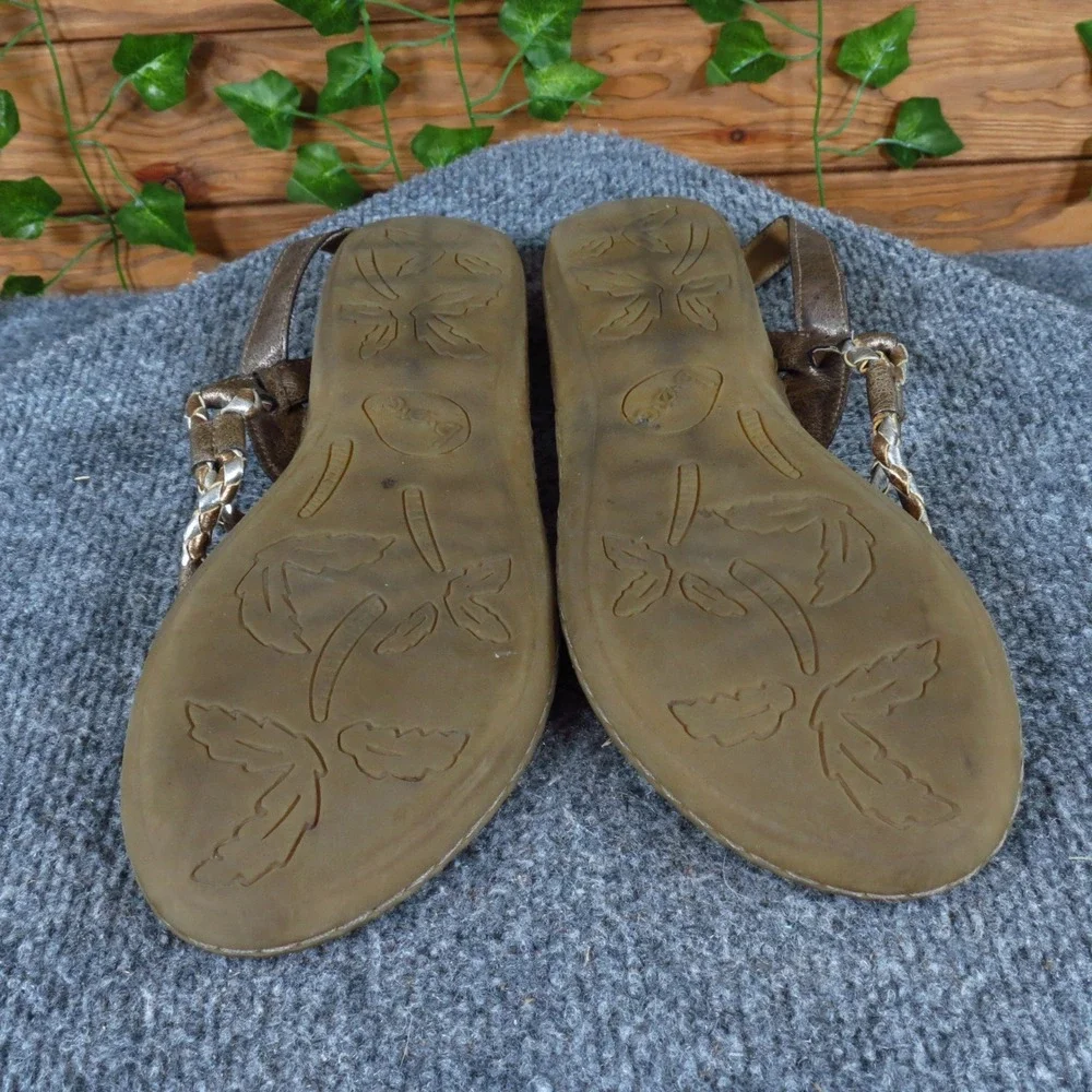 B.O.C. Kesia Women Sandal Size 9 Casual Comfort Bronze‎ Metallic Braided Thong